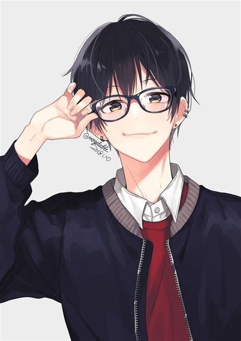 Pin By Noone On イラスト Anime Glasses Boy Anime Guys With Glasses