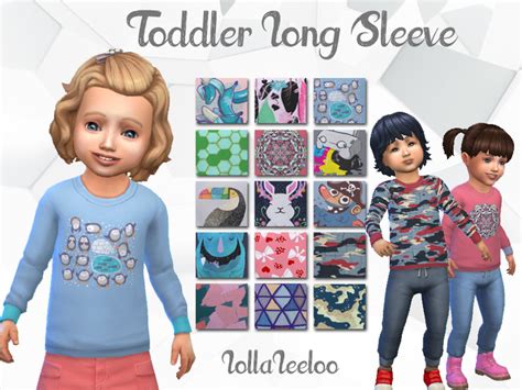 The Sims Resource Toddler Long Sleeve Shirts By Lollaleeloo