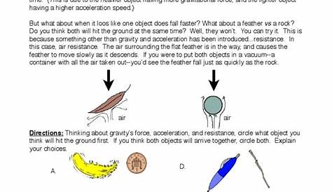 gravity worksheet answer key