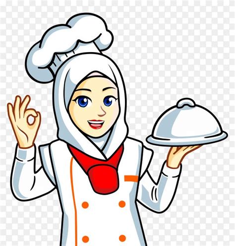 Tidak semua wanita berkeinginan atau berniat untuk hijrah memakai cadar menutupi wajah dengan kain kecuali mata. Chef muslim woman in hijab transparent background PNG ...