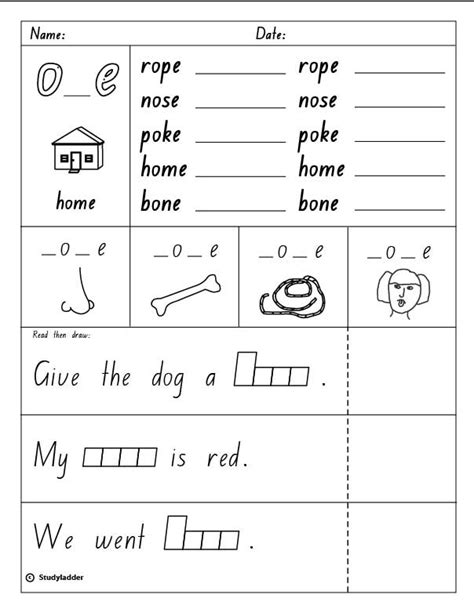 Students will be asked to color the spaces with in this worksheet, students write the long vowel in the word that matches the picture. Bossy e: long o sound - Studyladder Interactive Learning Games