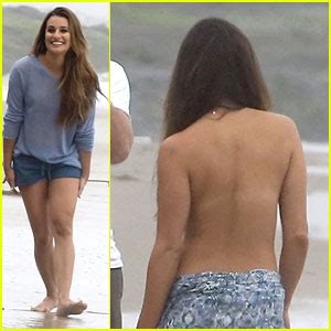 Lea Michele Goes Topless For Photo Shoot On The Beach Lea Michele