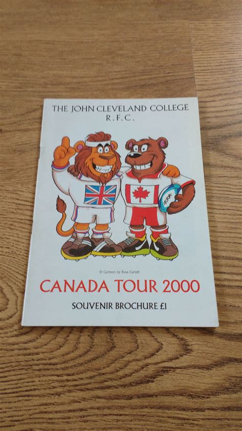John Cleveland College Tour To Canada 2000 Brochure Rugbyreplay