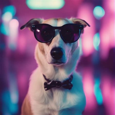 Premium Ai Image Cute Fashionable Dog Wearing Sunglasses Image Ai