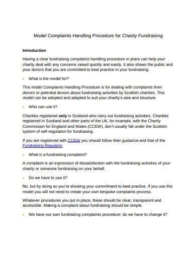 charity complaints procedure policy templates