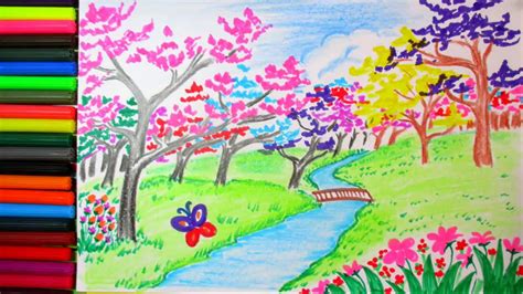 Spring Landscape Drawing At Explore Collection Of