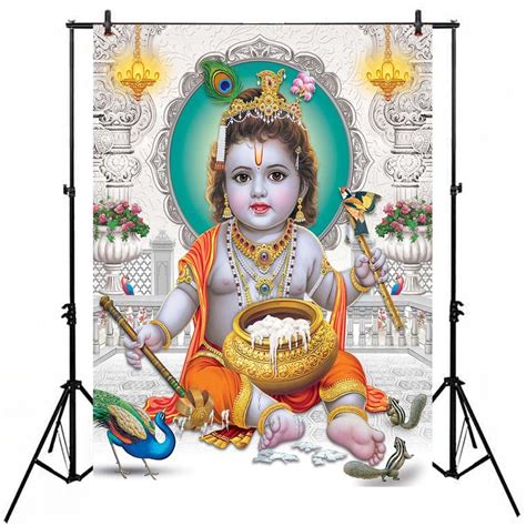 Buy Baby Lord Krishna Tapestry Backdrop 7x5 Vinyl Indian Lord Child Bal