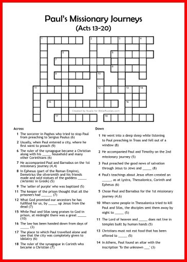 Bible Quiz Bible Free Printable Bible Crossword Puzzles
