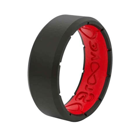 Groove Life Mens Silicone Rings Size 9 Blackred Blackred 9
