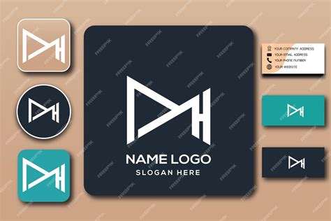 Premium Vector Mh Monogram Logo Template Color Editable