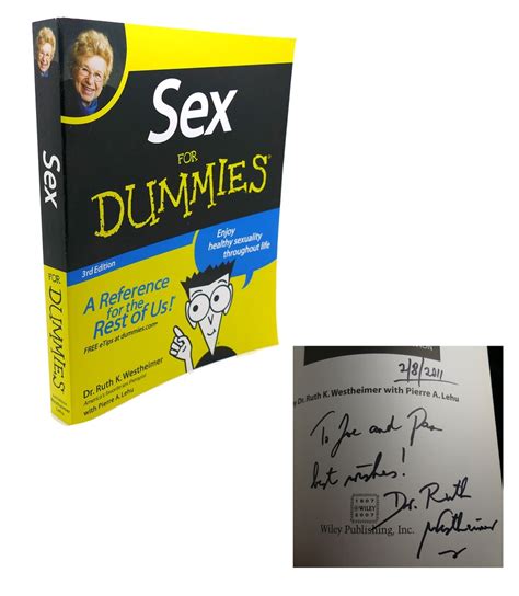 Sex For Dummies De Dr Ruth K Westheimer Sabine Walter Pierre A Lehu Softcover 2006 Third