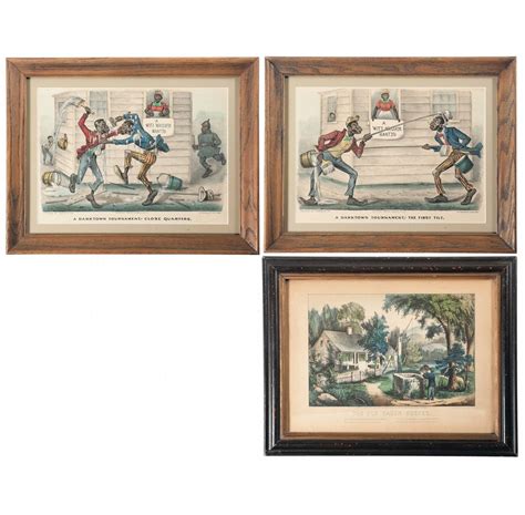 Three Currier And Ives Framed Lithograph Prints