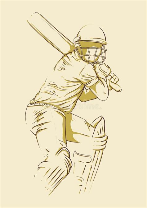 Cricketer Drawing Stock Illustrations 370 Cricketer Drawing Stock