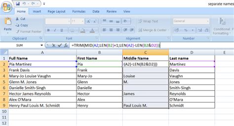 How To Separate First And Last Name In Excel