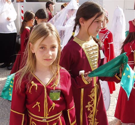 Adyghe People Traditional Costume Circassian Men Women Women