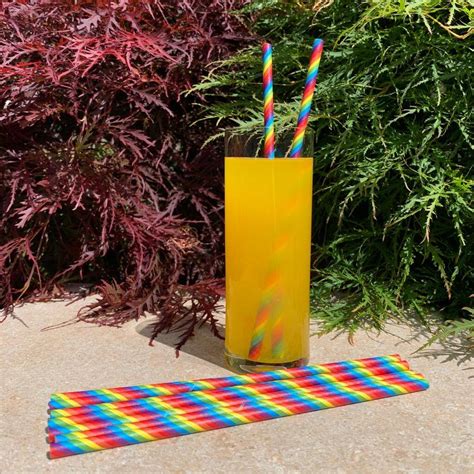 Rainbow Paper Drinking Straws Pack Of 38 Eco Straws By Paper Straw