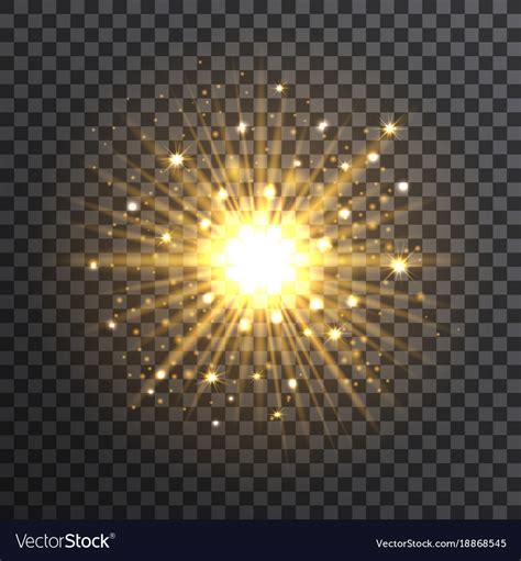 Gold Bokeh Sunburst On Transparent Background Vector Image