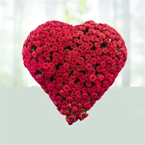Send 100 Red Rose Flowers Heart Shaped Arrangement Online In India