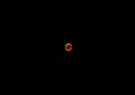Wallpaper Full Moon Red Moon Eclipse Starry Sky Night Hd