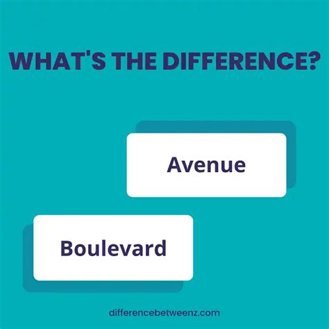 Difference Between Avenue And Boulevard Difference Betweenz