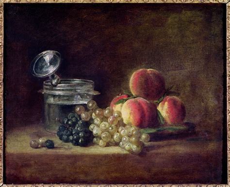 Still Life With A Basket Of Peaches Whi Jean Baptiste Siméon Chardin