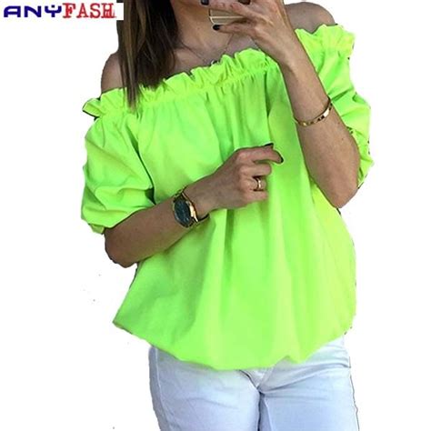 Off Schouder Cool Blouse Sexy Ruches Witte Blouse Chic Korte