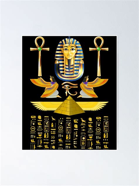 Egyptian Pyramids Pharaoh Tut King Tutankhamun Poster For Sale By