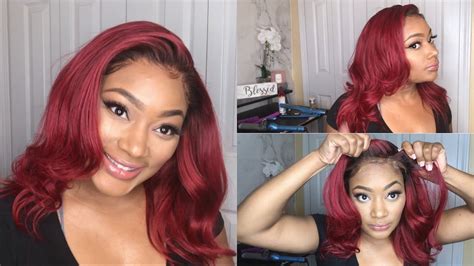 7x7 Glueless Lace Closure How To Red Hair Water Color Method YouTube