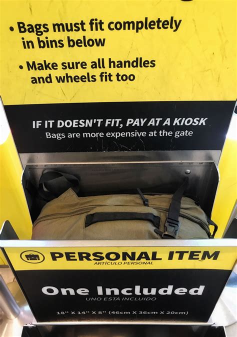 50 linear inches (22 x 18 x 10 in) or 127 centimeters (56 x 46 x 25 cm) including handles and wheels Spirit Airlines Personal Item Packing for Any Size - 2019 ...