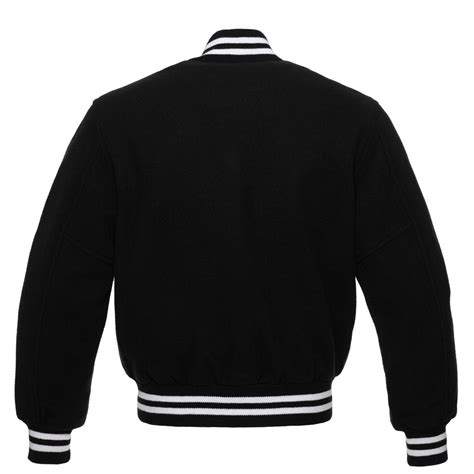 Letterman Varsity Jacket All Wool Blackwhite Lines Skaf Impex