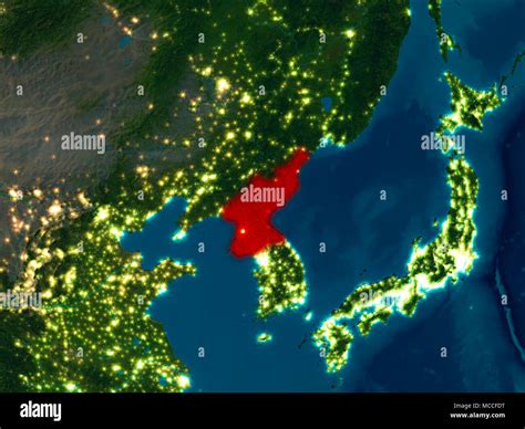 Satellite Imagery Of North Korea At Night North Korea Country Profile