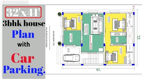 1300 Sq Ft 3bhk House Plan With Car Parking 14 To15 Lakh Budget Youtube
