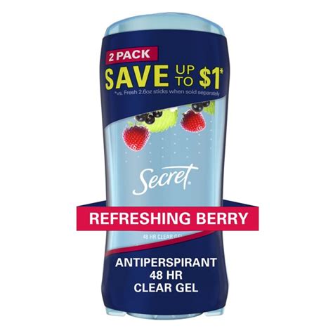Secret Fresh Antiperspirant Deodorant Clear Gel Summer Berry 26 Oz