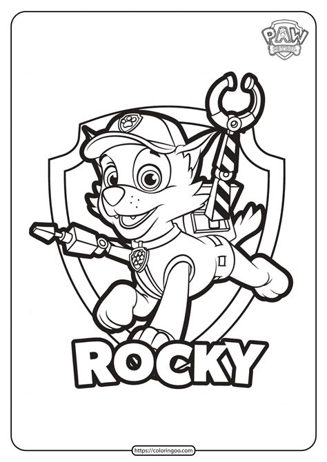 A team of brave puppies together with a smart boy ryder carry out missions to. Free Printable Paw Patrol Rocky Coloring Pages