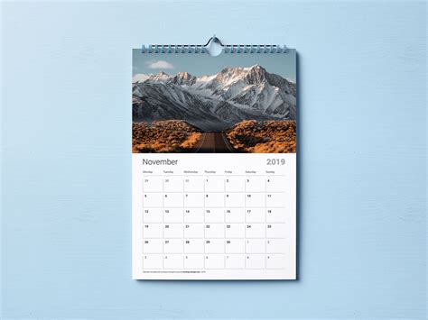 Free Premium Wall Calendar Mockup Psd And Template Set 2019 Good Mockups