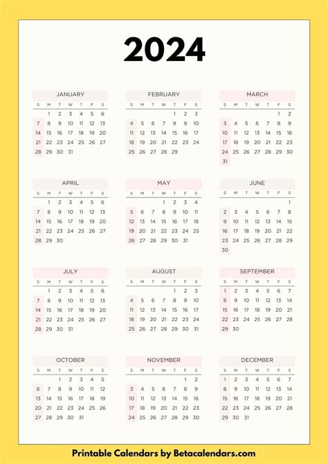 2024 Calendar Beta Calendars