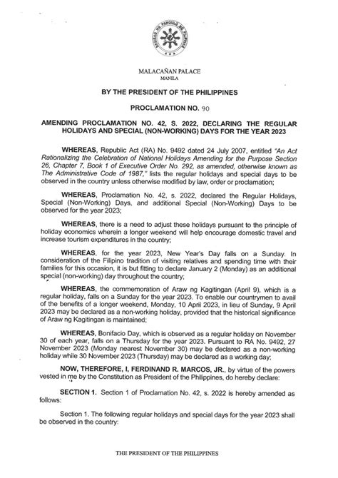 Palace updates list of holidays for 2023 with more long weekends