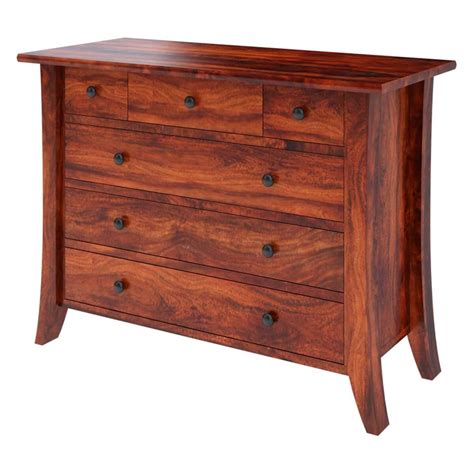 Georgia Rustic Solid Wood 6 Drawer Bedroom Dresser