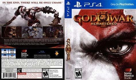 God Of War Iii Remastered Dvd Cover 2015 Usa Ps4