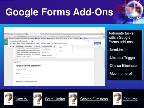 Add a section break field to the beginning of your form. Google Forms Add-Ons Automate tasks
