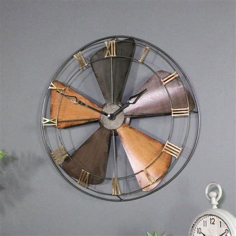 Industrail Vintage Style Fan Style Wall Clock Melody Maison Clock