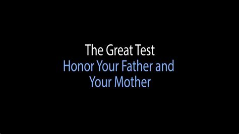 The Fifth Commandment Honor Your Father And Your Mother Youtube