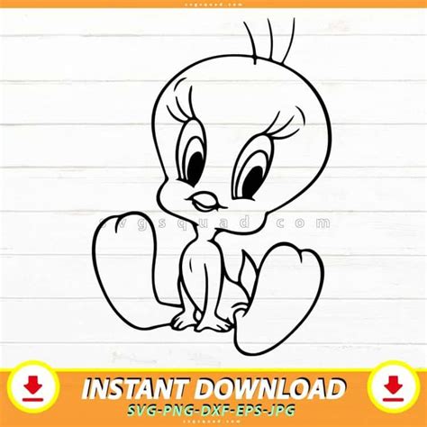 Tweety Bird Svg Outline Cut File For Cricut And Silhouette Cameo