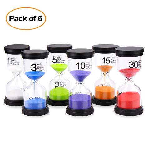 Sand Timer Mosskic 6 Colors Hourglass Timer 135101530 Minutes