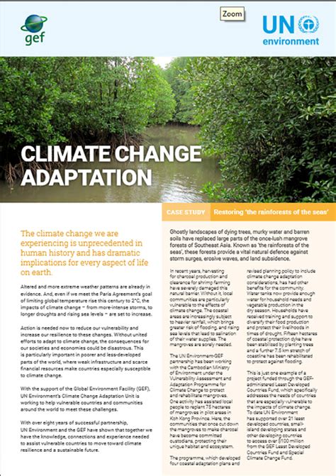 Climate Change Adaptation Factsheet Unep Un Environment Programme