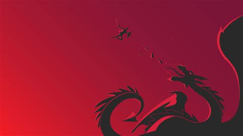 Wallpaper 4k Red The Gamer Vs Dragon