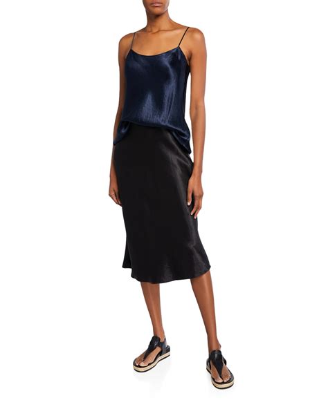 Vince Satin Slip Midi Skirt Neiman Marcus