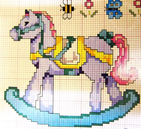 Baby cross stitch rocking horse patterns. Wordless Wednesday: tying up loose ends