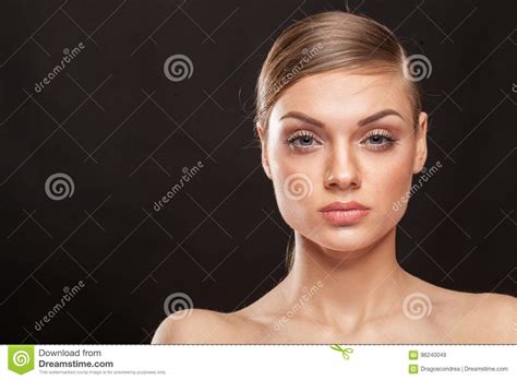 Portrait Of Beautiful Woman With Natural Make Up Stock Image Image Of Closeup Fashion 96240049