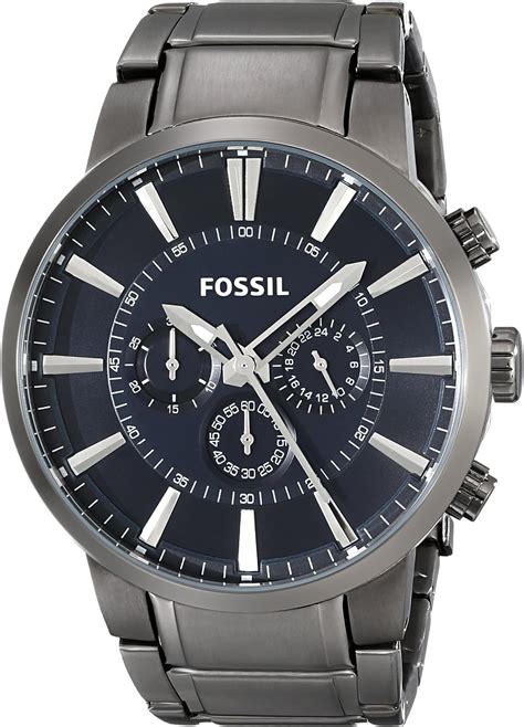 Fossil Mens Fs4358 Gunmetal Tone Stainless Steel Bracelet Watch
